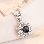 Silverfärgat snöflinga projektion halsband med kedja och smycke