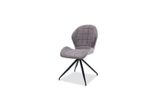 Hucoco Chaises Sjatte - chaise moderne style loft salle à manger bureau 87x51x41 cm rembourrage en tissu pieds métal motif carreaux gris