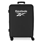 Valise Reebok Roxbury Medium Noir 48x70x26 cm ABS Rigide Fermeture TSA intégrée 81L 2.5 kg 4 Roues doubles