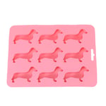 Hemoton Ice Cube Maker Silicone Creative Cute Dog Ice Mould Pink Ice Cube Tray Ice Making Tools for Freezer Home Kitchen