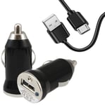 KP TECHNOLOGY Nokia 1.3 Car Charger - Micro USB Data Cable + Cigarette Lighter Adapter For Nokia 1.3 (Micro USB) [BLACK]