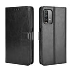 Xiaomi Redmi 9T Plånboksfodral Crazy Horse Svart