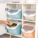 YSoutstripdu 6kg Rice Storage Box | Food Cereal Grain Dispenser With Flip Lid,Kitchen Food Organizer Container Blue S