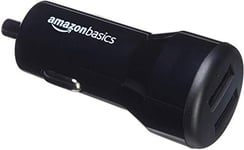 Amazon Basics Chargeur 2 ports USB de voiture pour appareils Apple et Android 4,8 Amp/24 W, Noir
