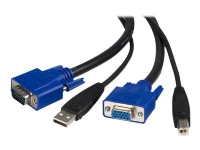 StarTech.com 2-in-1 Universal USB KVM Cable - Video / USB cable - HD-15 (VGA), USB Type B (M) to USB, HD-15 (VGA) - 15 ft - SVUSB2N1_15 - Video- / USB-kabel - HD-15 (VGA), USB-type B (hann) til USB, HD-15 (VGA) - 4.6 m - for P/N: RKCOND17HD, SV231USBGB, SV231USBLC, SV431USB, SV431USBAE, SV431USBAEGB, SV431USBDDM