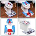 Christmas Toilet Seat Cover Foot Pad Lid Rug C B