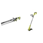 Ryobi Taille-Haies 18V OnePlus - Linea - 50 cm - 1 Batterie 2.0 Ah - 1 Chargeur - RY18HT50A-120 & Coupe-Bordures/Dresse-Bordures 18 Volts One+ - Ø 25-30 cm (sans Batterie) - OLT1832