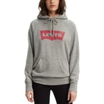 Women’s Levi’s Batwing Logo Graphic Pullover Hoodie Sweatshirt Grey UK Size XL