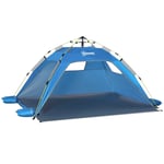 3 Man Pop-up Beach Tent Sun Shade Shelter Hut w/ Windows Door