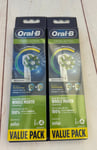 Oral-B Cross Action White Toothbrush Replacement Heads 2x 4 pack (8 heads total)