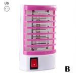 Led Socket Electric Mosquito Killer Lights Fly Bug Night Insect B Pink Us Plug