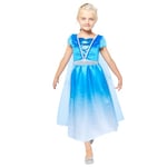 Amscan 9918361 - Robe De Princesse De Glace Bleue Pour Filles, Avec Cape, Déguisement Pour Enfants, âge: 8-10 Ans