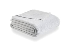 Todocama PCMAMSGRCL Couverture en Coton Extra Doux 4 Saisons pour canapé, Plaid Multifonction pour canapé, Couvre-lit Gris Clair, 230 x 240 cm