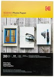 Kodak A4 Gloss Photo Paper 20 Sheets 180gsm for Inkjet Printers Orignial Pack UK