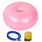 Yogaboll - 50cm Gym Boll - Rosa PVC Donut Form - Yogaboll Stol - Balans Tränare - Anti-Explosion Tjockare Uppblåsbar Sitsövning - Hem & G