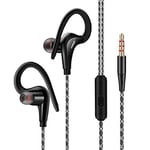 2 X  IN-EAR EARPHONES Hook EARBUD For Sports Gym Jogging 3.5mm Port MP3