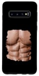 Coque pour Galaxy S10 Fake Muscle Under Clothes Chest Six Pack Abs