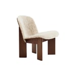 Chisel Lounge Chair, Lacquered Walnut Front Upholstery Sheepskin