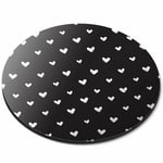 Round Mouse Mat - Cute Tiny Love Hearts Pretty Office Gift #2599