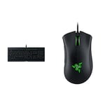 Razer Cynosa Lite - Gaming Keyboard with Soft Spring Membrane Switches QWERTY | UK Layout, Black & DeathAdder Essential - Wired Gaming Mouse Mercury