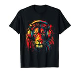 Vibrant Lion Headphones Graphic Tees Men Women Boys Girls T-Shirt