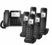 Panasonic KX-TGF326 Corded Phone with Answer Machine & 5 Cordless Handsets Black