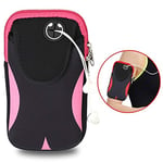 Phone bag Multi-functional Sports Armband Waterproof Phone Bag for 5 Inch Screen Phone, Size: M(Black) Asun (Color : Black Pink)