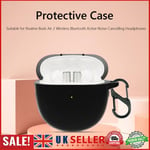 Silicone Case for Realme Buds Air 2 Protective Cover with Carabiner (Black) GB