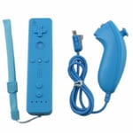 Télécommande Wiimote + Nunchuck Pour Nintendo Wii Et Wii U - Bleu
