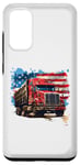 Coque pour Galaxy S20 Camion conducteur patriotique drapeau USA rouge blanc et bleu camions fourgon