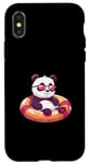 Coque pour iPhone X/XS Bande dessinée Panda mignon en vacances d'été