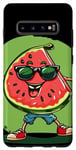 Coque pour Galaxy S10+ Joli costume de melon pour les amateurs de lunettes de soleil et de fruits