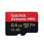 SanDisk Extreme Pro microSDXC 64GB Class 10 UHS-I U3 V30 200MB/s A2-minneskort