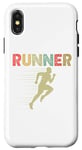 Coque pour iPhone X/XS Retro Runner Marathon Running Vintage Jogging Fans