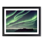 Fascinating Aurora Borealis H1022 Framed Print for Living Room Bedroom Home Office Décor, Wall Art Picture Ready to Hang, Black A3 Frame (46 x 34 cm)