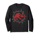 Jurassic World T-Rex Christmas Lights Long Sleeve T-Shirt