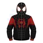 Barn Spider-man Huvtröjor Hooded Zip Coat Jacka Toppar Outwear Presenter Black Miles 6-7 Years