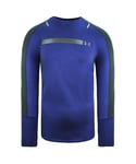 Under Armour HeatGear Fitted Top Long Sleeve Navy Mens Training Top 1306386 574 - Black/Blue Nylon - Size 2XL