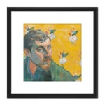 Paul Gauguin Self Portrait Les Miserables Cropped 8X8 Inch Square Wooden Framed Wall Art Print Picture with Mount