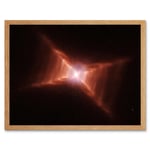 Hubble Space Telescope Image Dying Star HD 44179 Red Rectangle Nebula With Rungs Of Gas And Dust Forming Ladder Like Structures Reflecting Light Art P