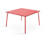 OVIALA Oviala - Table de jardin carrée en métal rouge Palavas Rouge