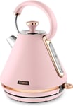 Tower T10044PNK 3kw 1.7L Cavaletto Pyramid Kettle Rapid Boil in Pink