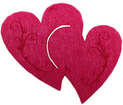Petra's Bastel News Lot de 30 Doubles cœurs avec Tribal en Feutre - Couleur : Rose - 18 x 12 x 3 cm