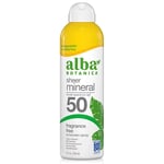 Alba Botanica Sheer Mineral SPF 50 Sunscreen Spray 148ml Fragrance Free