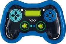Gaming Party Paper Plates 23cm Gaming Video Computer Game Controller Shape x 8