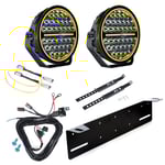 Extraljus Strands Siberia XP 9 - Rund / 23 cm / 144W, 2 st - Komplett paket
