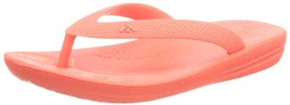 Fitflop Iqushion Kids Ergonomic Flip-Flops, Neon Orange, 11 UK Child