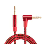 CableCreation 3.5mm jack Aux Cable Audio TRRS Male to Male Right Angle HiFi Stereo Cable Support Listening &amp; Microphone voiture, câble auxiliaire rouge TRS- 0,45 m