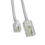 Ex-Pro 20m RJ11 to RJ45 Cable ASDL Broadband Internet Modem Router Flat Lead - White