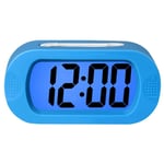 Digital Alarm Clock Table Clock with Silicone Case Snooze, Simple Setting, Progressive Alarm, Battery Operated, Shockproof, The Ideal Clock for Kids Convenient, Blue